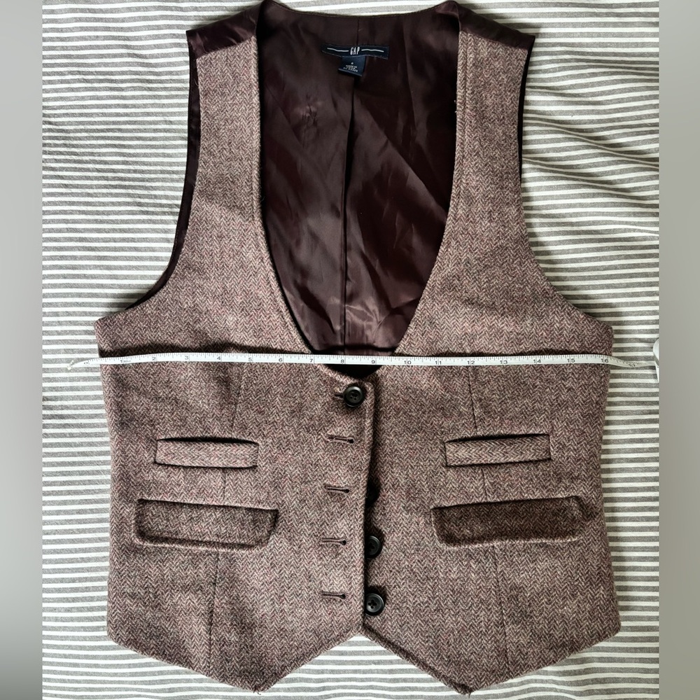 GAP Deep Burgundy Wool Vest, size small - Picture 2 of 8
